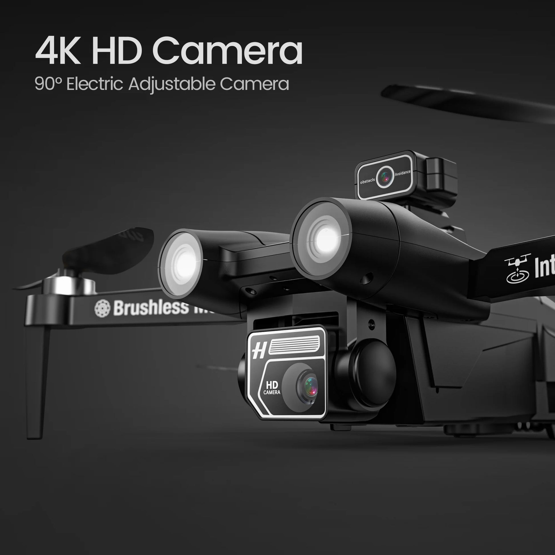 D75 GPS Drone with 4K Camera for Adults, Brushless Motor, Auto Return Home, 2 Batteries, Black