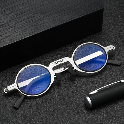 Portable HD Folding Reading Glasses  Middle-Aged and Elderly Reading Glasses for Men and Women Imitation Retro Ultra-Light