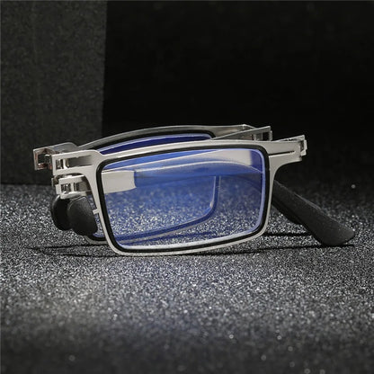 Portable HD Folding Reading Glasses  Middle-Aged and Elderly Reading Glasses for Men and Women Imitation Retro Ultra-Light