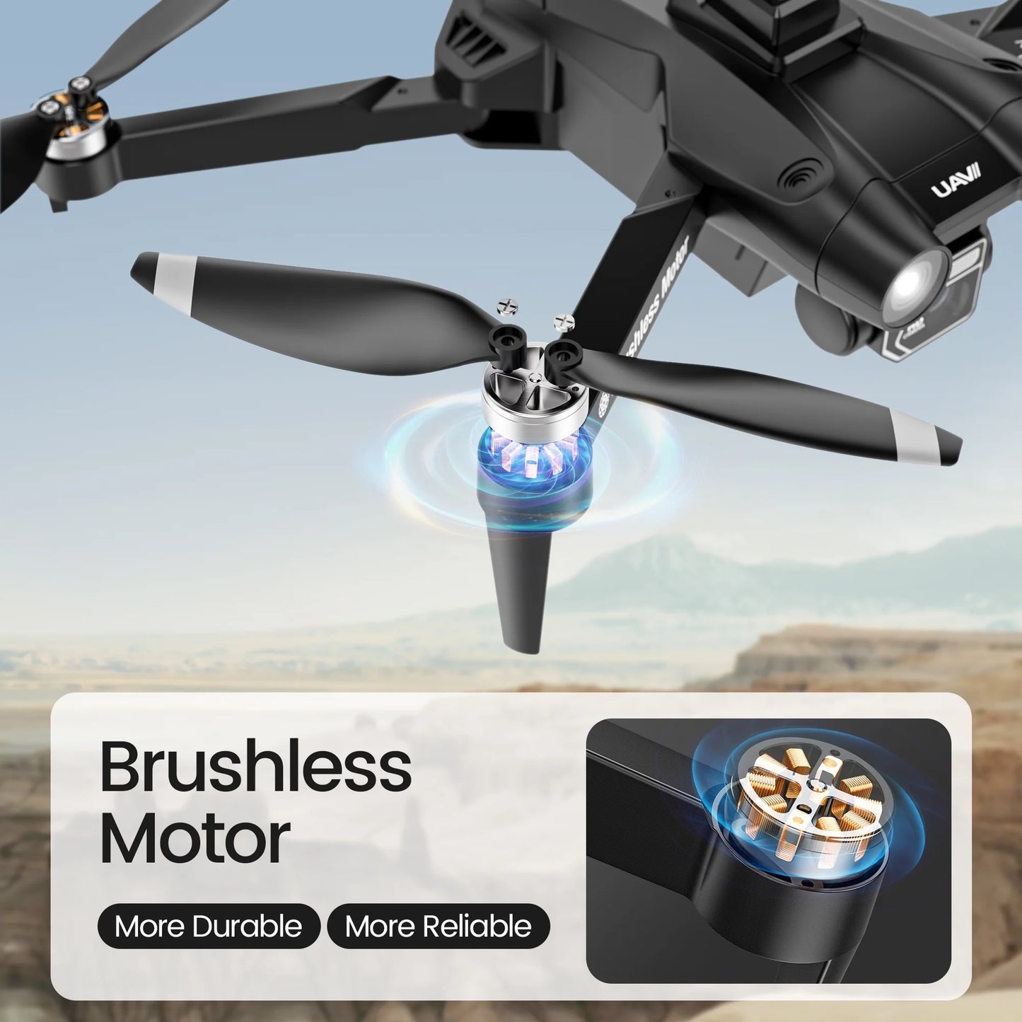 D75 GPS Drone with 4K Camera for Adults, Brushless Motor, Auto Return Home, 2 Batteries, Black