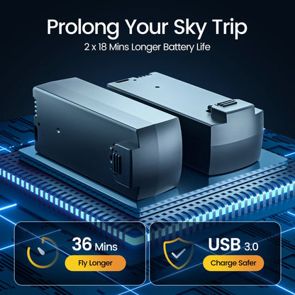 D75 GPS Drone with 4K Camera for Adults, Brushless Motor, Auto Return Home, 2 Batteries, Black