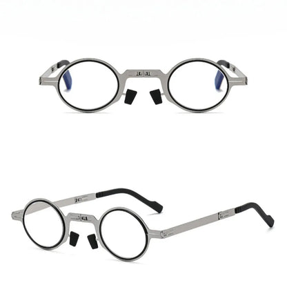 Portable HD Folding Reading Glasses  Middle-Aged and Elderly Reading Glasses for Men and Women Imitation Retro Ultra-Light