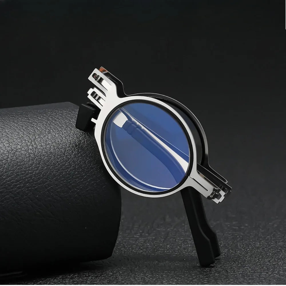 Portable HD Folding Reading Glasses  Middle-Aged and Elderly Reading Glasses for Men and Women Imitation Retro Ultra-Light