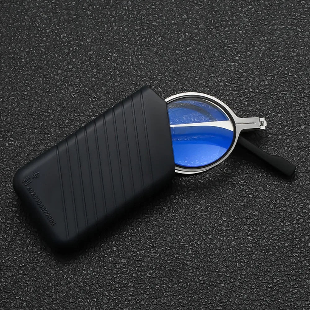 Portable HD Folding Reading Glasses  Middle-Aged and Elderly Reading Glasses for Men and Women Imitation Retro Ultra-Light